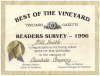 Best of the Vineyard award 1996